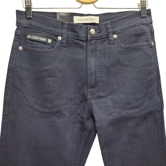 Calvin Klein Men's Jeans Dark Wash Straight Fit Vintage CK Navy W30 x L32 NWT - Picture 3 of 10